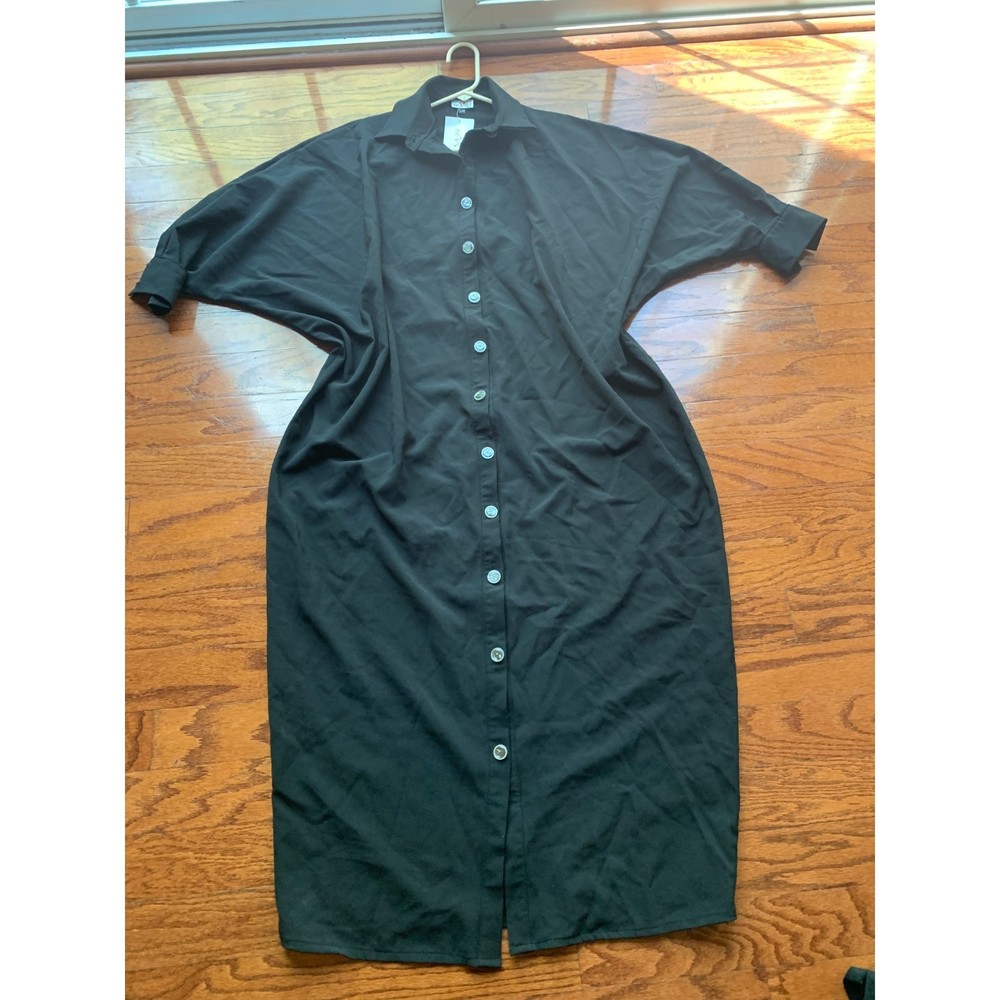 Revert Button Down Black Maxi Lose Dress Size S/M